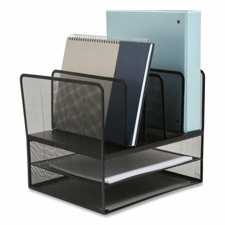 BONDAD Letter Size 7 Sections Vertical & Horizontal Wire Mesh Combination Organizer, Matte Black BO3757679